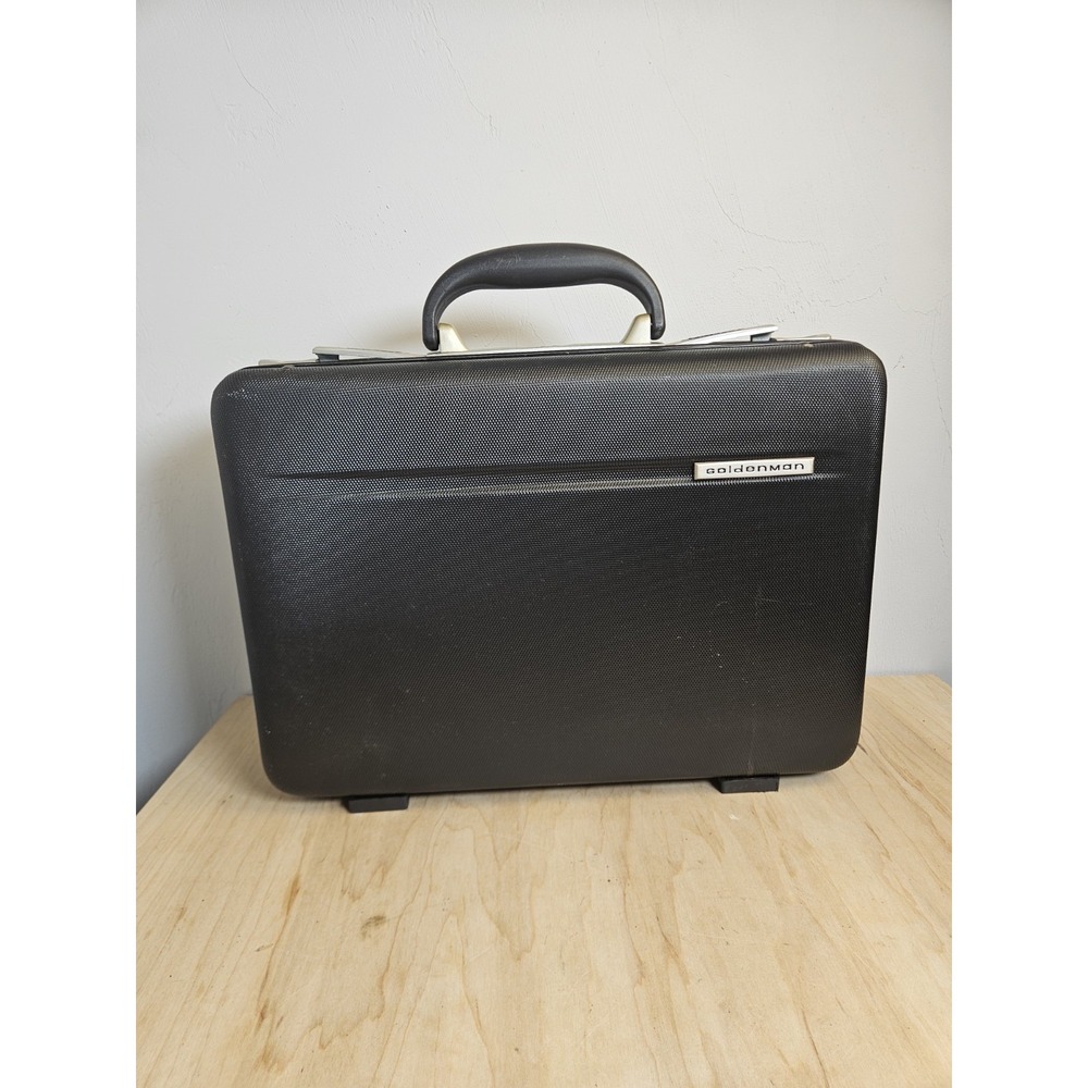 Goldman Vintage Hard Shell Briefcase Attache Case Black Combination Lock 15x11.5